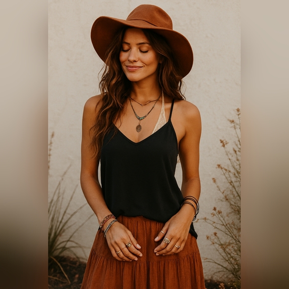 🌿Rue21 Womens Small Crochet Racerback Blank Tank Top--So Cute! - Picture 9 of 11